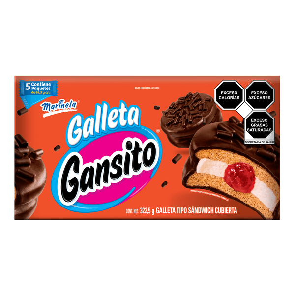 Marinela Galleta Sándwich Gansito 322.5 G - H-E-B México