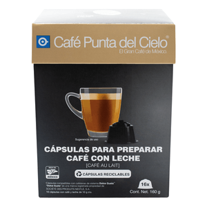 Punta del Cielo Cápsulas con Leche Compatibles DG con 16 pz, 160 g