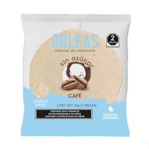 Oblea Café Rellena de Chocolate sin Azúcar 302 g Oblea Café Rellena de Chocolate Sin Azúcar  302 Gr