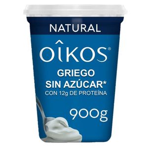 Oikos Yogurt Griego sin Azúcar Añadida Natural 900 g con 12 g de Proteína