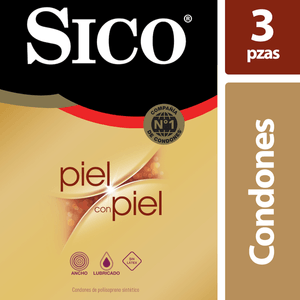 Sico Condones Piel Con Piel con 3 pz