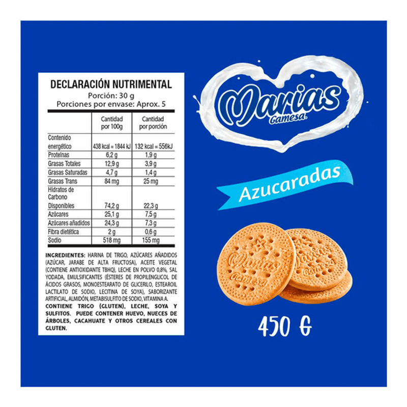 Gamesa Galletas Fortificadas Marías Azucaradas 450 g - H-E-B México