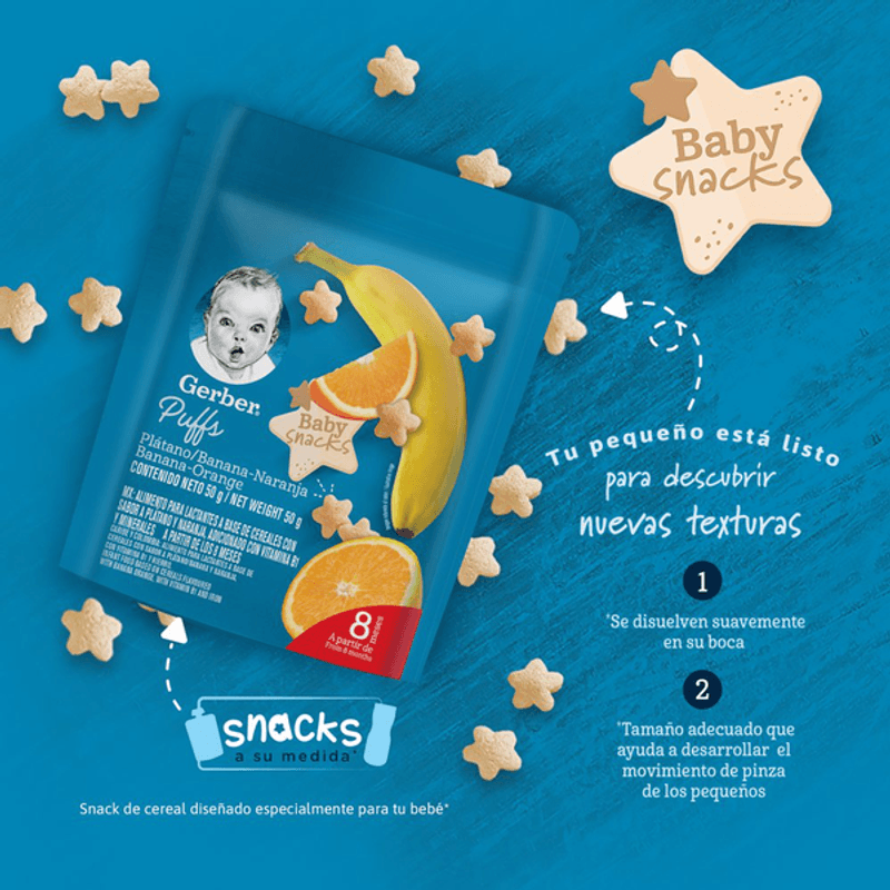 Alimento para lactantes Gerber Chips baby snacks de cereal de zanahoria 25  g