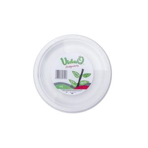 Plato Biodegradable 9 Redondo Liso 20 Pz