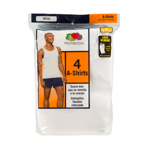 Camiseta Atlética Cab. 4-Pack Blanca T-Eg 4 Pz