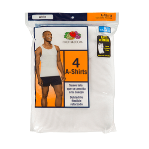 Camiseta Atlética Cab. 4-Pack Blanca T-Gde 4 Pz