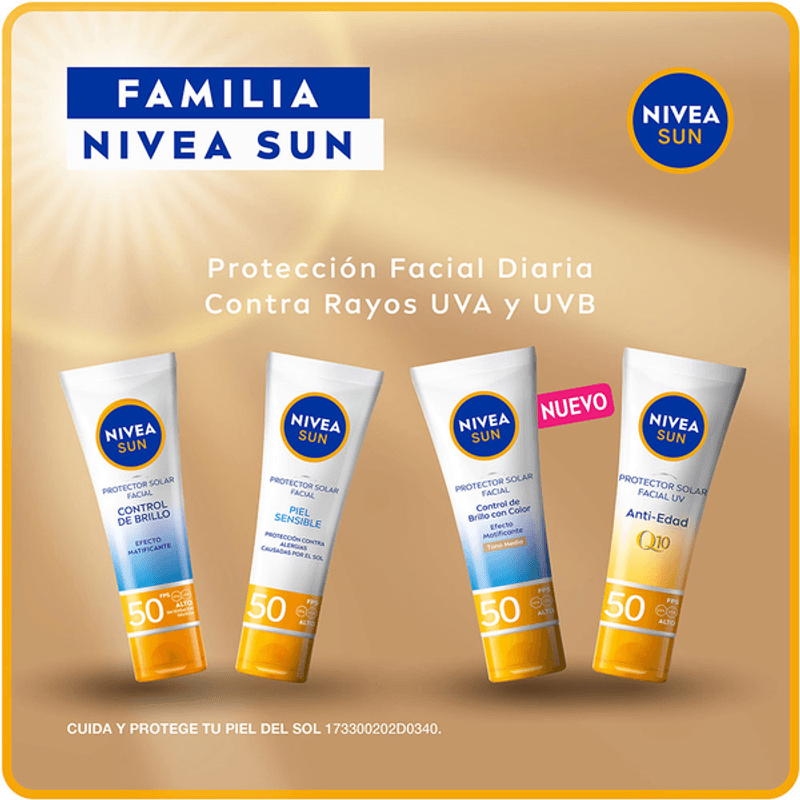 Farmacias del Ahorro  Nivea Sun Protector Solar Facial Antiedad