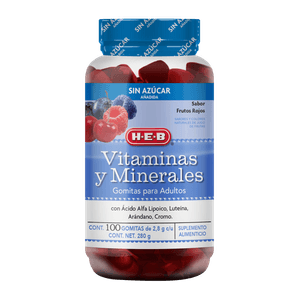 HEB Vitaminas Y Minerales Gomitas Frutos Rojo Adultos con 100 pz