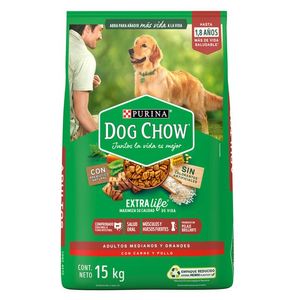 Purina Dog Chow Alimento Seco Perros Adultos Medianos y Grandes Bulto de 15 kg