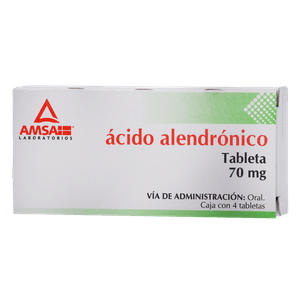 Acido Alendronico 70mg  4 Tabletas 4 Pz