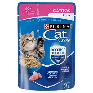 Purina Cat Chow Defense Hydro Gatitos Pollo Alimento Húmedo para Gatitos Pouch 85 g Full Life Alimento Seco para Perros Cachorro Raza Pequeña 2 kg