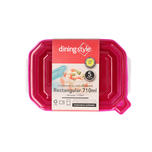 Contenedor Para Alimentos Dinning Style Rectangular 24 oz 1 Pz