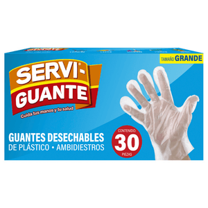 Guantes Servi-Guante Ambidiestros Grandes 30 Pz