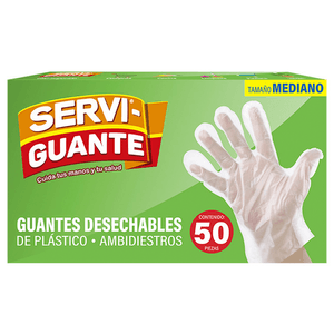 Guantes Servi-Guante Ambidiestros Medianos 50 Pz