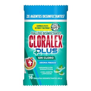 Toallitas Desinfectantes Fresco Aroma Sin Cloro 16 Pz