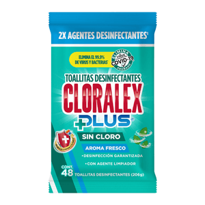 Toallitas Desinfectantes Cloralex Fresco Aroma Sin Cloro con 48 pz