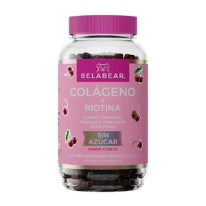 Belabear Colageno + Biotina Sin Azucar Cereza con 100 pz