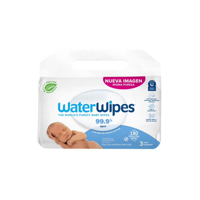 TOALLITAS HÚMEDAS WATERWIPES - TRIPACK 3 UND X 60 UND