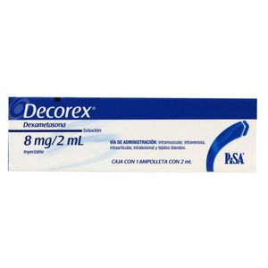 Decorex 8mg/2ml 1 Ampo Dexametasona 1 Pz