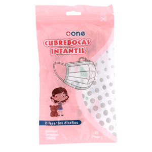 Cubrebocas Infantil Niña 10 Pz