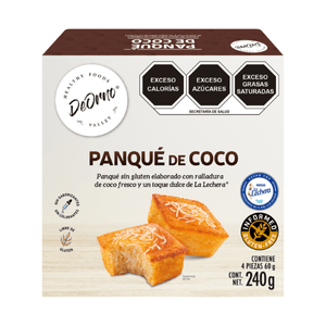 Panqué de Coco Sin Gluten 4 pz