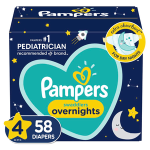 Pañales Swaddlers Overnights Etapa 4 58 pz Pañales Swaddlers Overnights Etapa 4  58 Pz