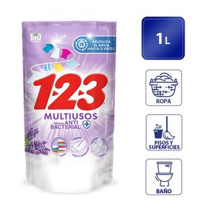 Detergente Líquido 123 Fresca Lavanda 1 L