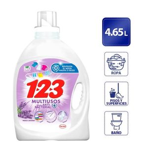 Detergente Líquido 123 Fresca Lavanda 4.65 L