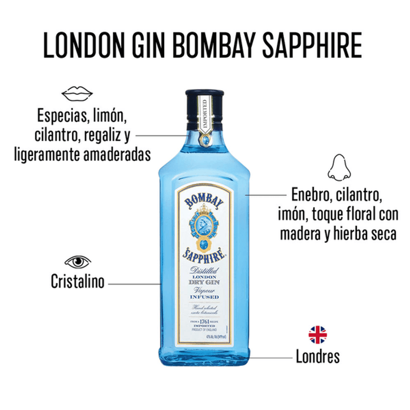 Bombay Sapphire Ginebra London Dry 750 Ml - H-E-B México