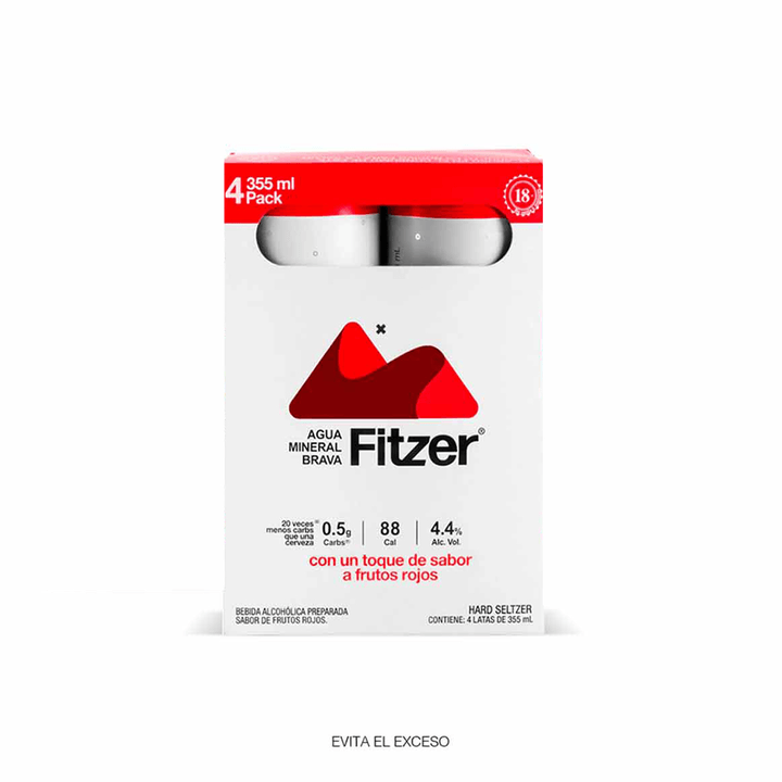Fitzer Hard Seltzer 4 Pack Frutos Rojos 355 Ml - H-E-B México