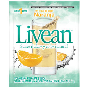 Livean Bebida en Polvo Sabor Naranja 7 g