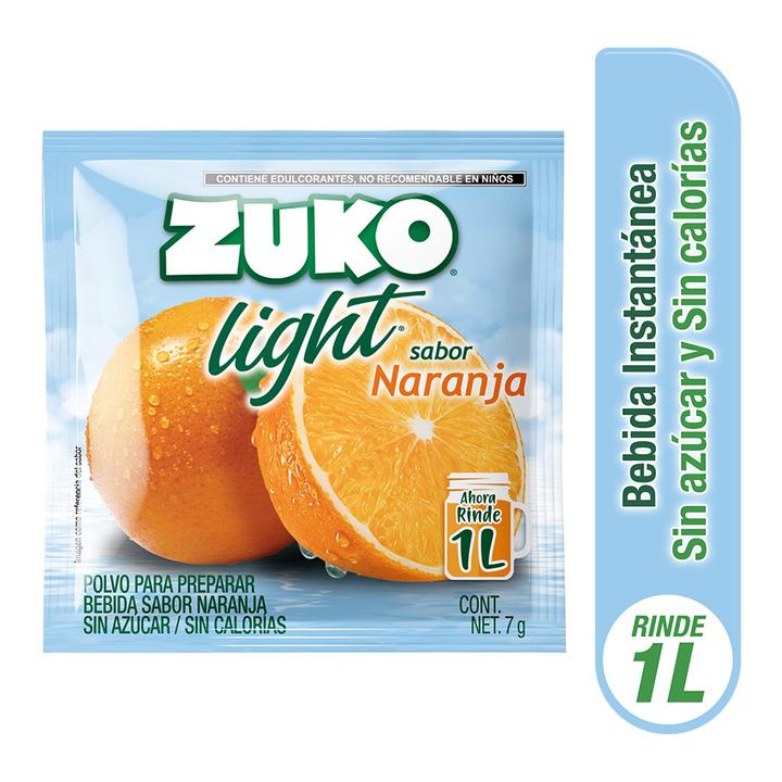 Zuko Polvo Para Preparar Light Sabor Naranja 7 g - H-E-B México