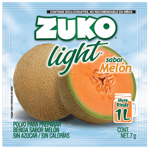 Zuko Polvo Para Preparar Light Sabor Melón 7 g