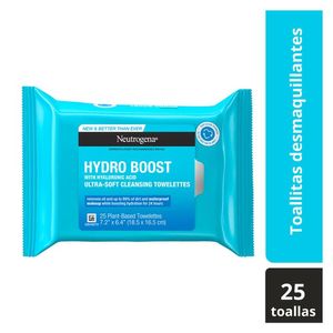 Toallitas Limpiadoras Neutrogena Hydro Boost Ácido Hialurónico 25 pz