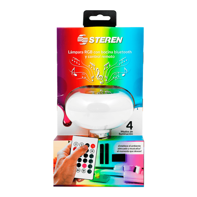 Lámpara RGB con Bocina Bluetooth con Control Remoto marca Steren