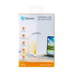 Lampara Usb De Led Y Clip Con Bateria Recargable Steren