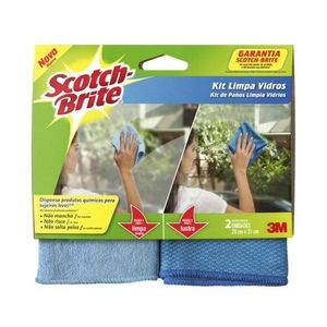 Kit De Paños Scoth Brite Limpia Vidrios 2 Pz