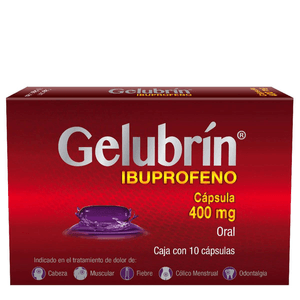 Gelubrin  400mg 10 Cap Ibuprofeno Gen 10 Pz