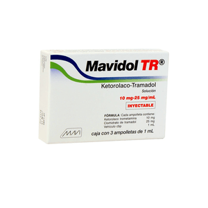 Mavidol Tr 10/25mg 3 Amp Iny Ketorolaco Tramadol G 3 Pz