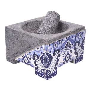 Molcajete Molcajete Cuadrado 8 con Talavera 1 Pz