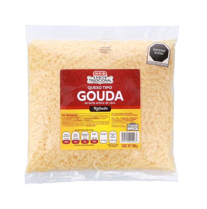 HEB Sabor Tradicional Queso Gouda Rallado 500 G - H-E-B México