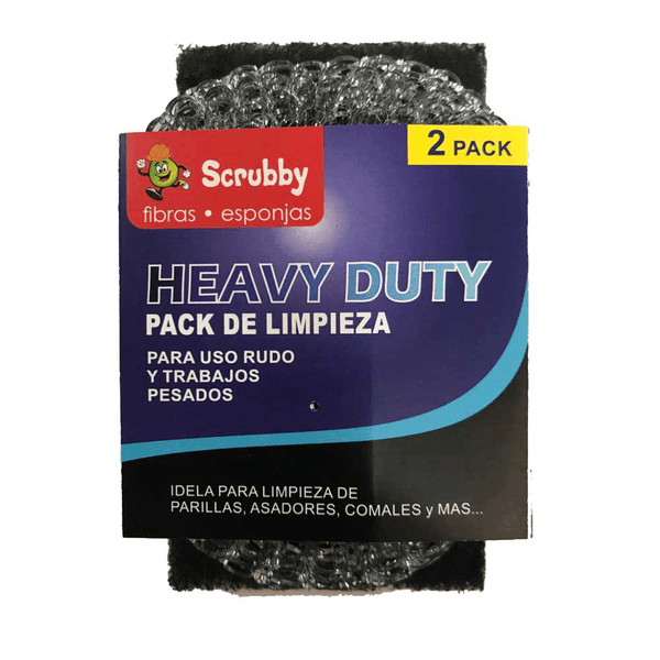 Esponja Scruby Trabajo Pesado Plateado 2 Pz - Mi Tienda del Ahorro