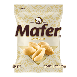 Cacahuate Mafer Tostado Sin Sal 120 Gr