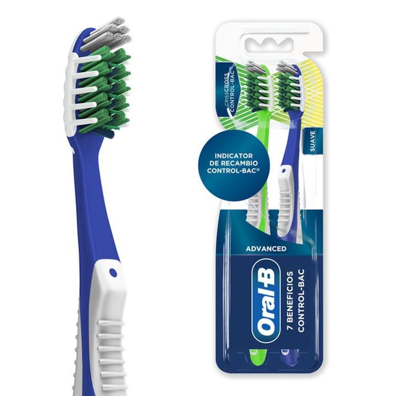 Cepillo De Dientes Oral-B 7 Beneficios Control-bac Con 2 Pz - H-E-B México