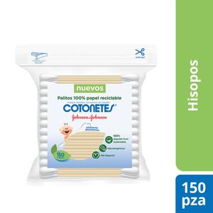 JOHNSON´S Hisopos cotonetes papel reciclable 150 pz