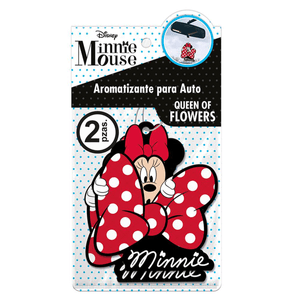 Disney Minnie Mouse Aromatizante para Auto Queen Of Flowers Papel 2 pz