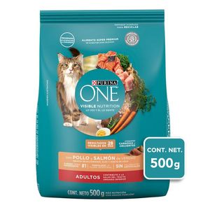 Purina One Alimento Seco Gatos Adultos Pollo y Salmón Bulto de 500 g Purina Fancy Feast Goulash Pavo Alimento Húmedo para Gatos Adultos Pouch de 85 g