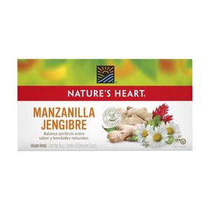 Infusión Herbal Nature's Heart Manzanilla Jengibre con 20 Sobres