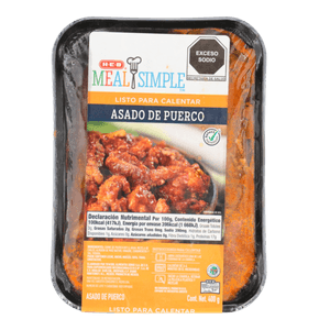 Asado de Puerco Charola 400 Grs 0.4 Kg