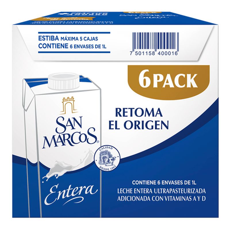 leche entera pack 6